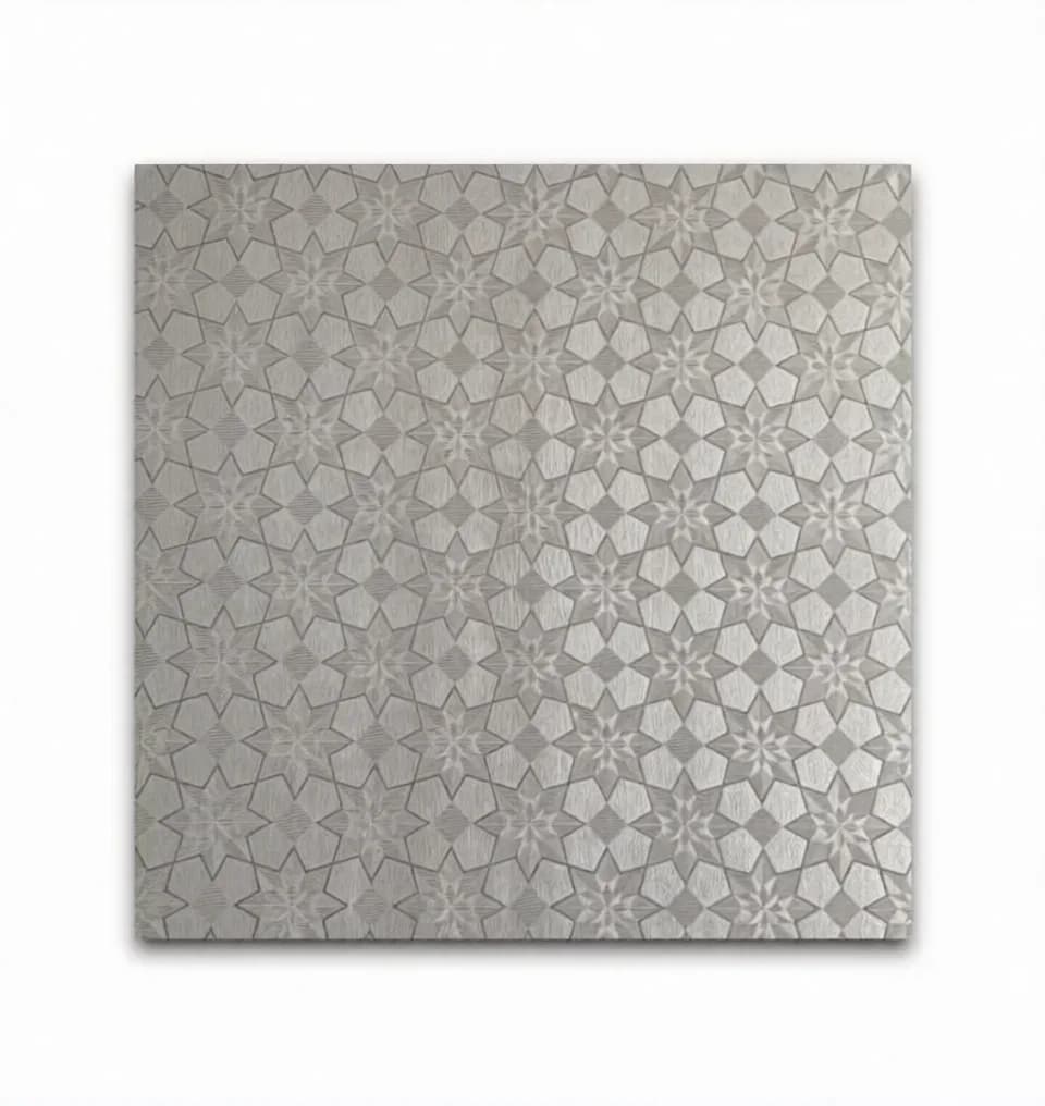 60x60 PVC Suspended Ceiling Tile — Silver Star Pattern