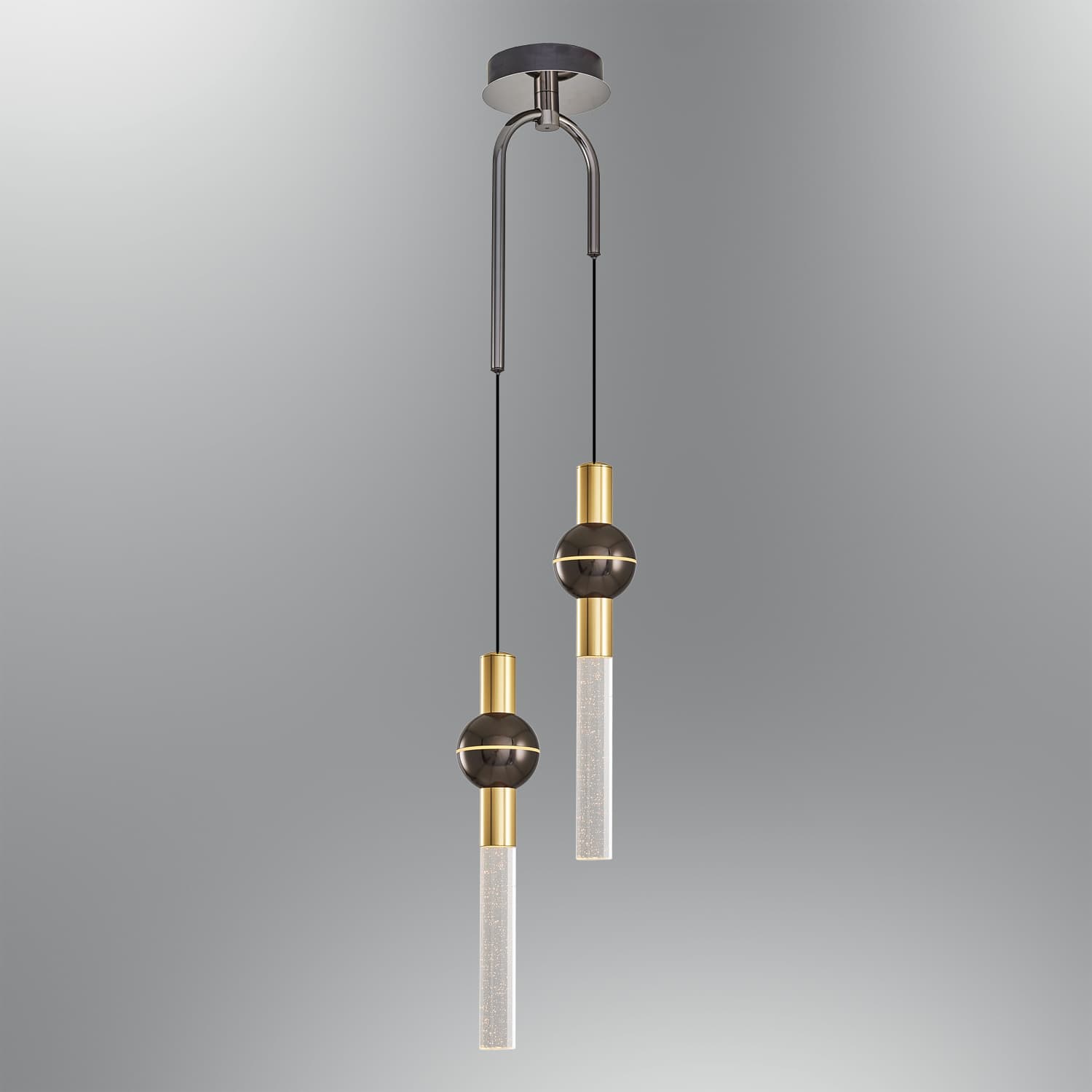 Platinum Glass LED Chandelier 18x150 cm