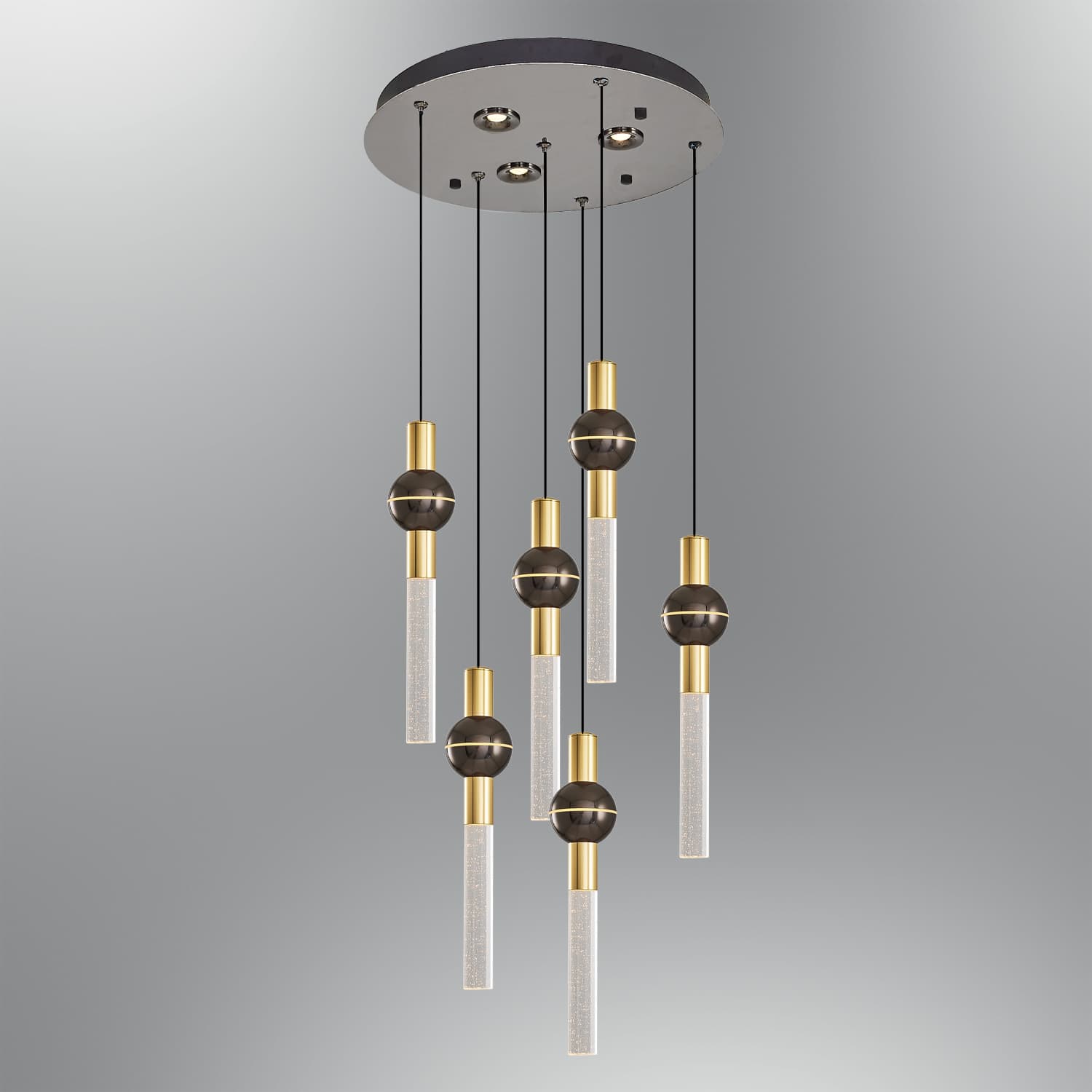 Platinum Glass LED Chandelier 36x120 cm
