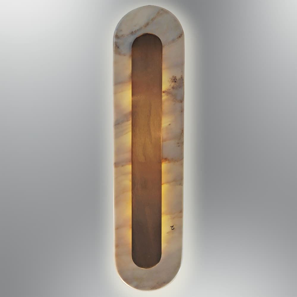 Marmor LED Wandleuchte 12x50 cm