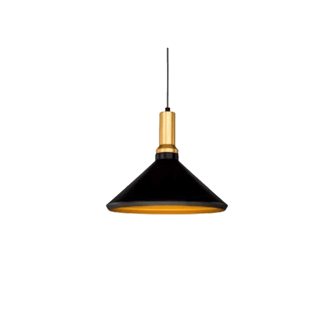 Dekorativ Pendelleuchte Leuchte (Schwarz+Gold Fassung+35 cm) Kronleuchter