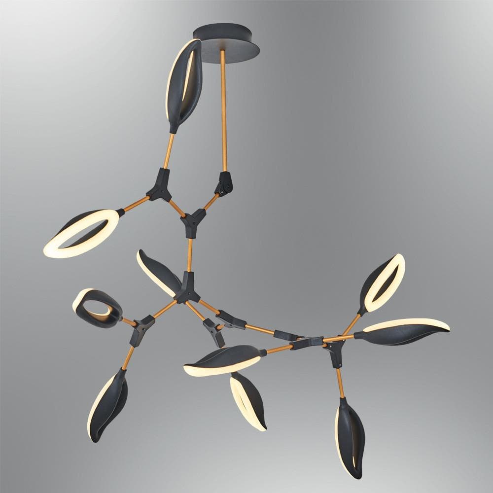 Schwarz Metall 10fach Kronleuchter 110 cm