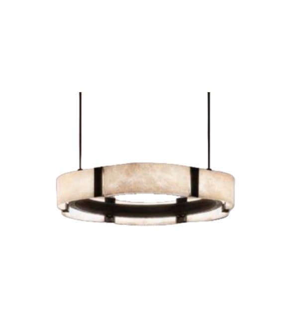 Schwarz Weiß Aluminium Marmor Ring Kronleuchter Ø60 cm