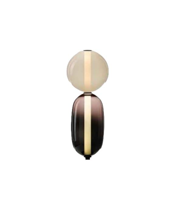 Noir Fumé Fer Verre Géométrique Table Lampe Ø20 cm