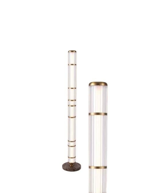 Latón Vidrio Mármol Lámpara de Pie Ø25 cm