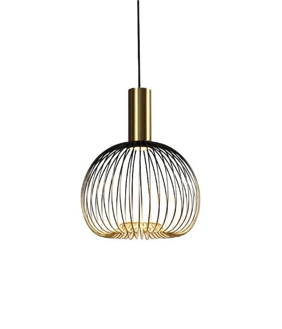 Schwarz Gold Metall Pendelleuchte Kronleuchter Ø40 x 28 cm