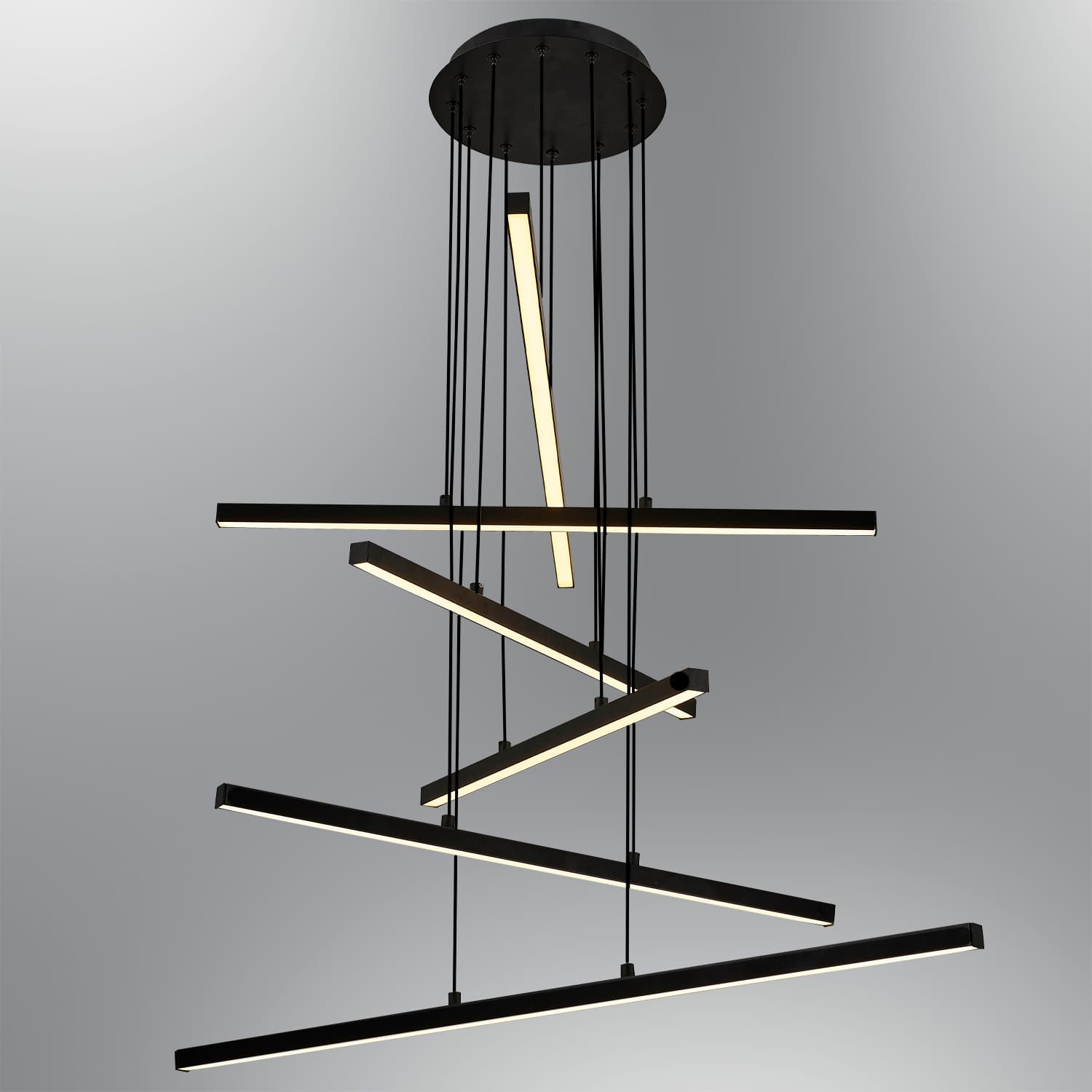 Black Acrylic LED Chandelier 90x120 cm