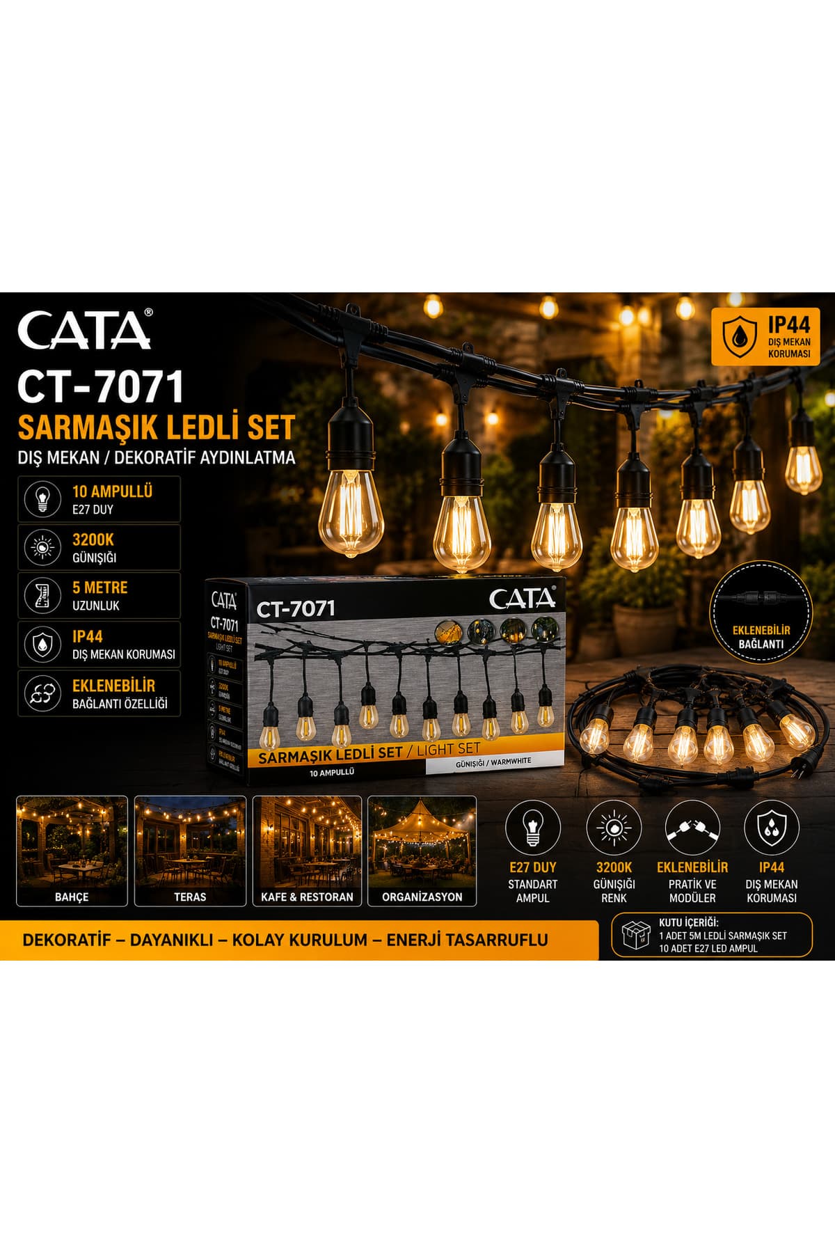 LED-Garten-Lichterkette 5 Meter
