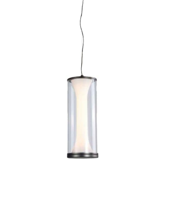 Schwarz Transparent Metall Glas Pendelleuchte Kronleuchter Ø16,5 cm