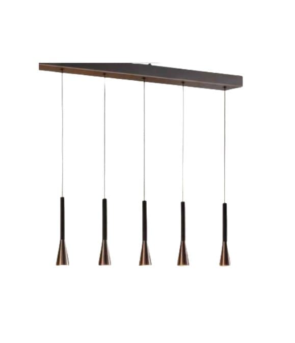 Schwarz Aluminium Eisen Pendelleuchte Kronleuchter 130 cm