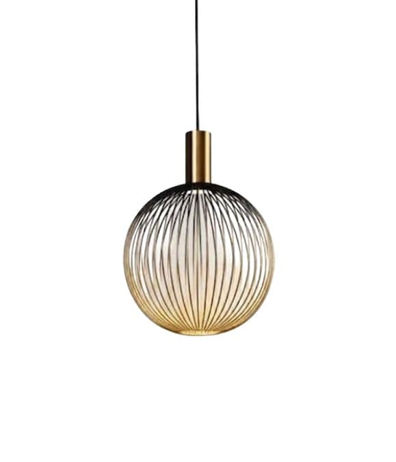 Schwarz Gold Metall Kugel Pendelleuchte Kronleuchter Ø30 cm