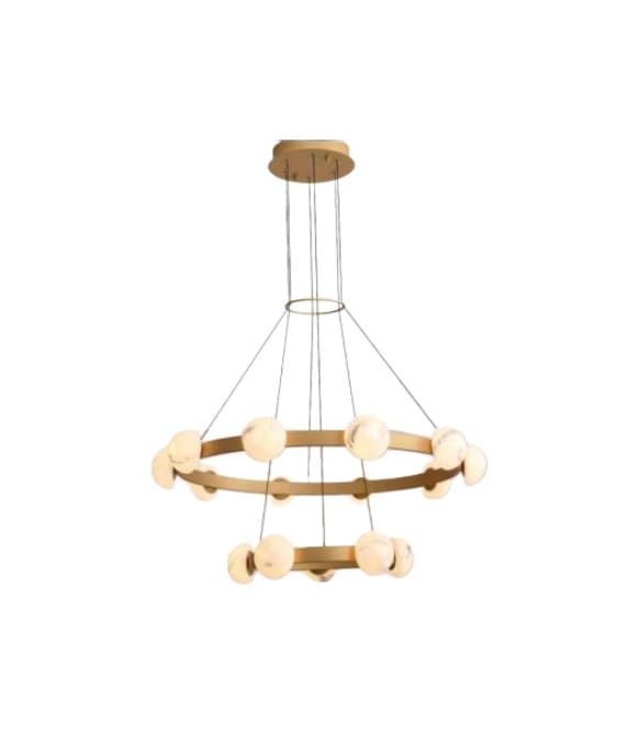 Dorado Metal Vidrio Colgante Lámpara de Araña Ø86 cm