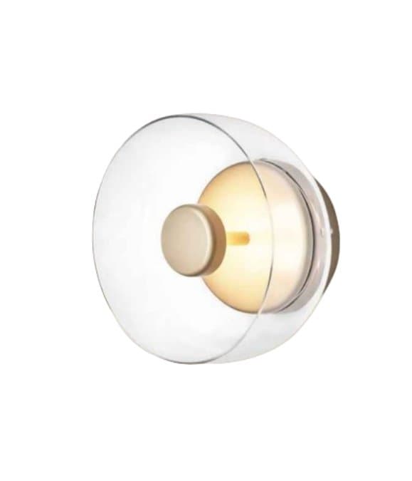 Dorado Metal Vidrio Aplique de Pared Ø23 cm