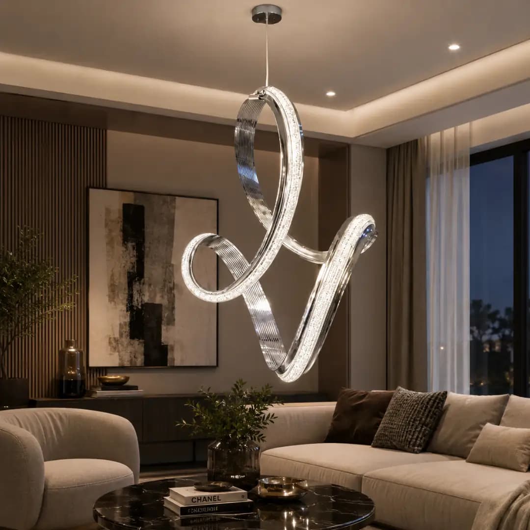 Chrome Maisa 3 Couleurs LED Suspension Lustre