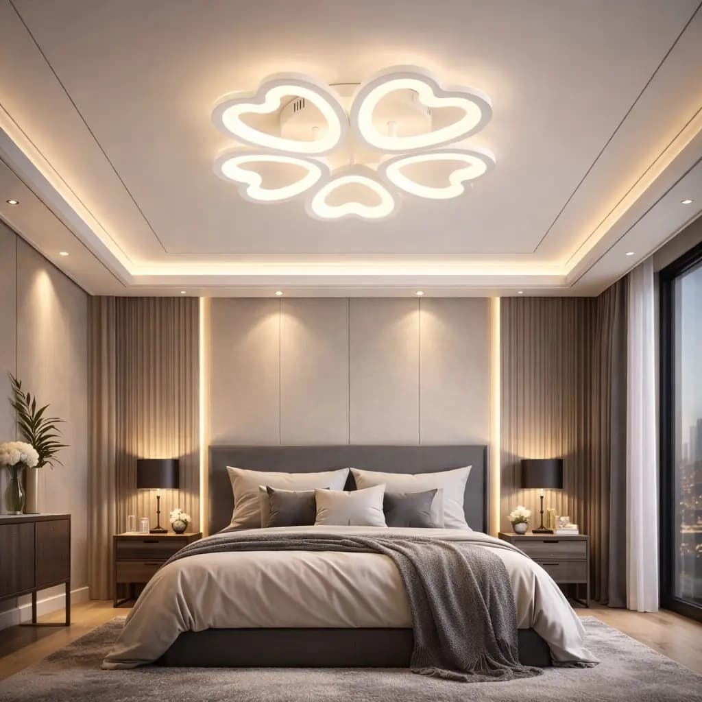 5 voies Blanc Lovely 3 Couleurs LED Plafonnier Lustre