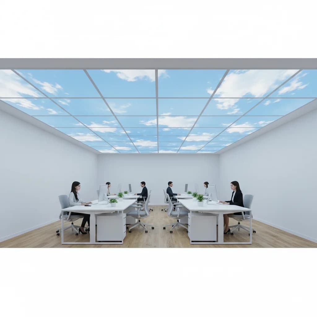 Sky Ceiling Panel for Windowless Offices: Freshness and Productivity