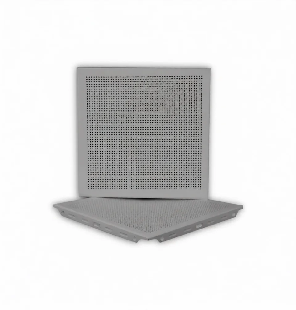 30x30 Delikli Clip-in Metal Asma Tavan Paneli — Gri