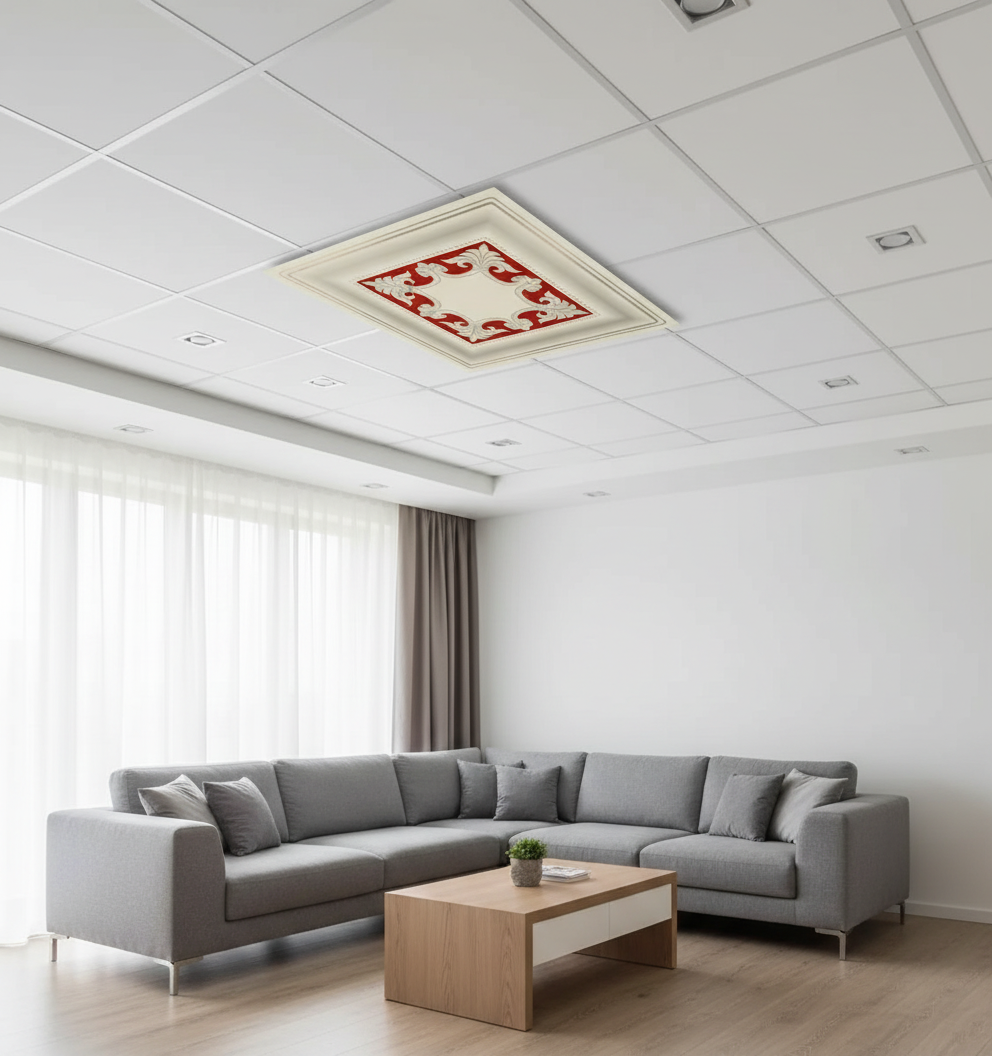 60x60 PVC Asma Tavan Paneli — Saray Desen