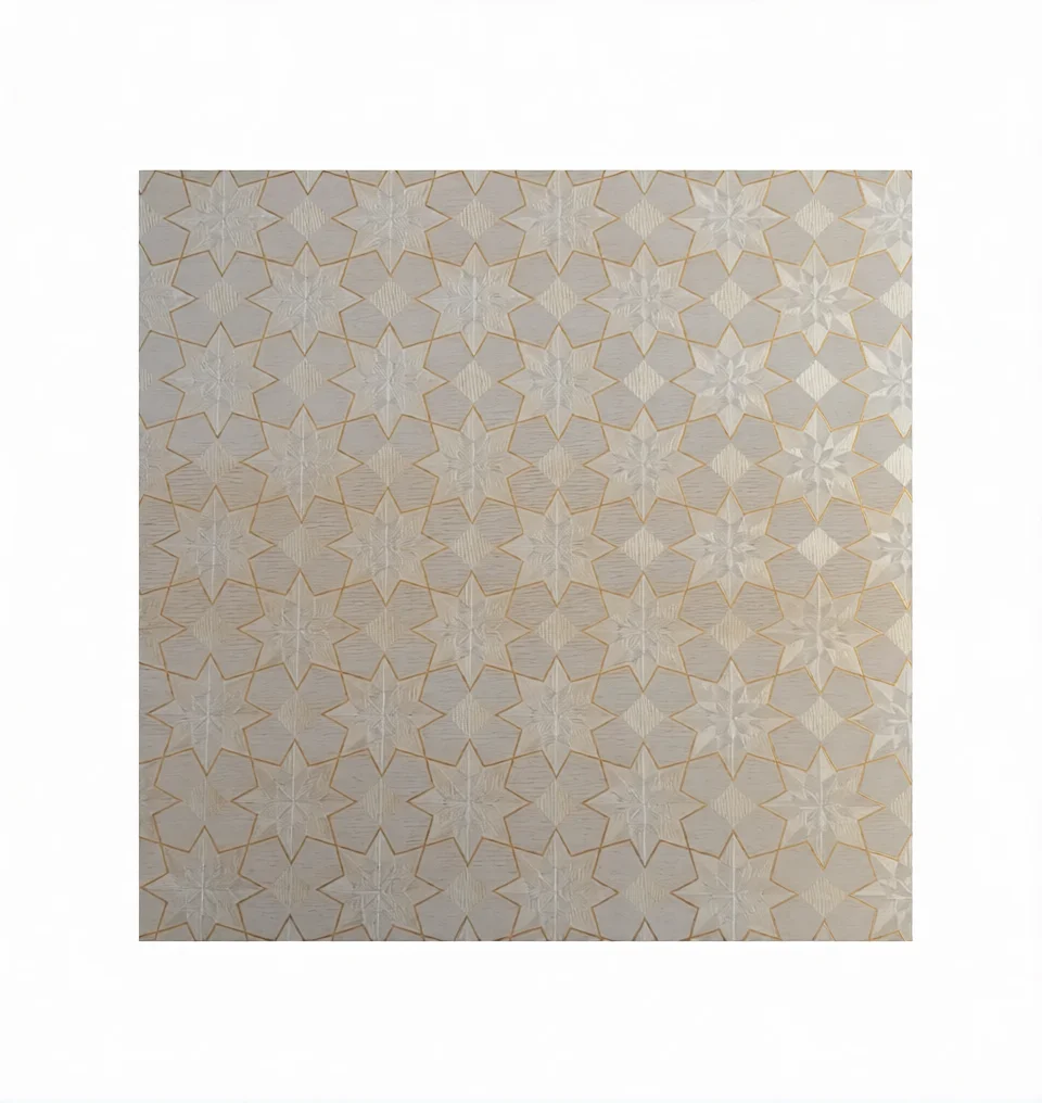 60x60 PVC Asma Tavan Karosu — Gold Yıldız Deseni