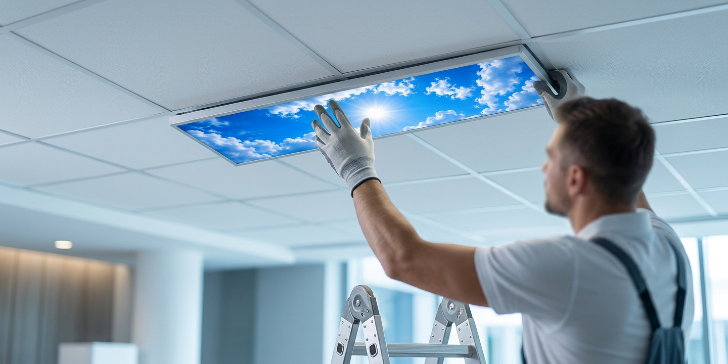 30x120 LED Gökyüzü Panel — T24 Asma Tavana Uygun, Sıva Altı
