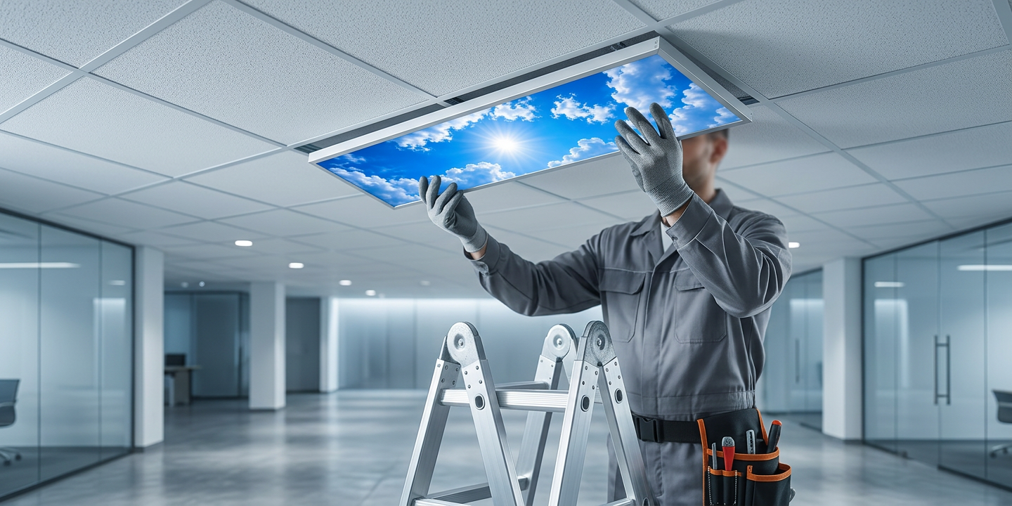 30x120 LED Gökyüzü Panel — T24 Asma Tavana Uygun, Sıva Altı