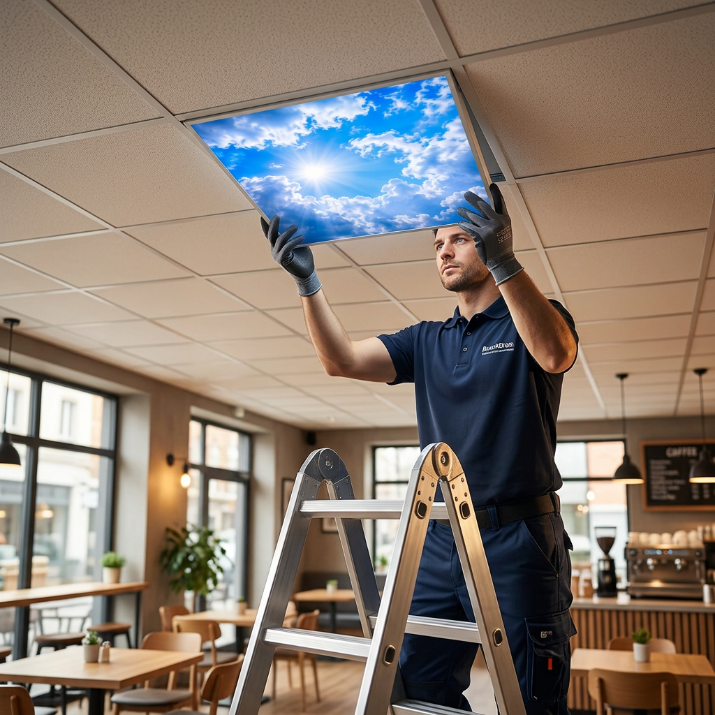 30x30 LED Gökyüzü Panel — T24 Asma Tavana Uygun, Sıva Altı