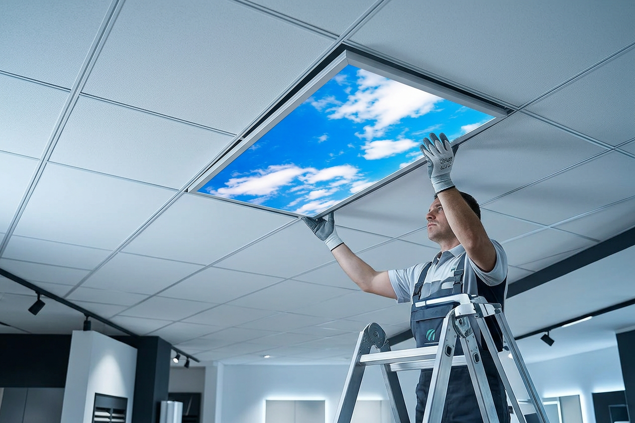 60x120 LED Gökyüzü Panel — T24 Asma Tavana Uygun, Sıva Altı