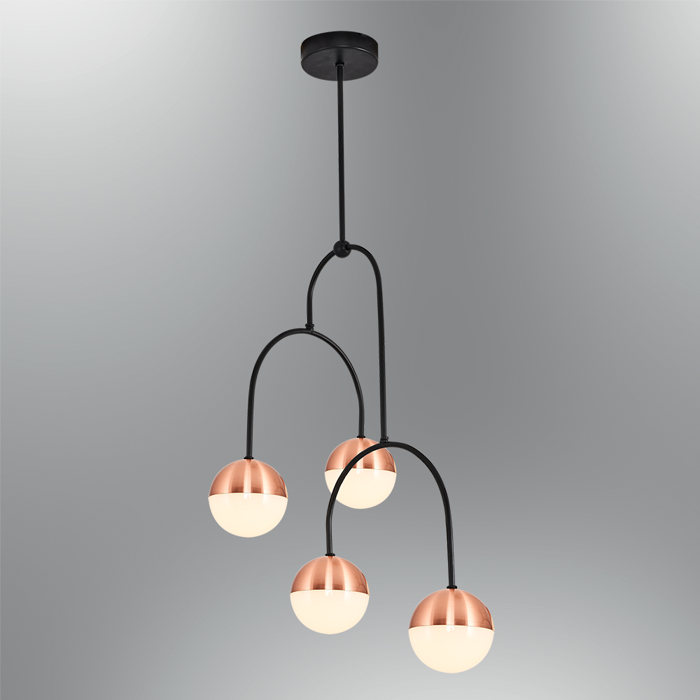 Beyaz-Siyah Akrilik LED Avize 45x90 cm — görsel 4