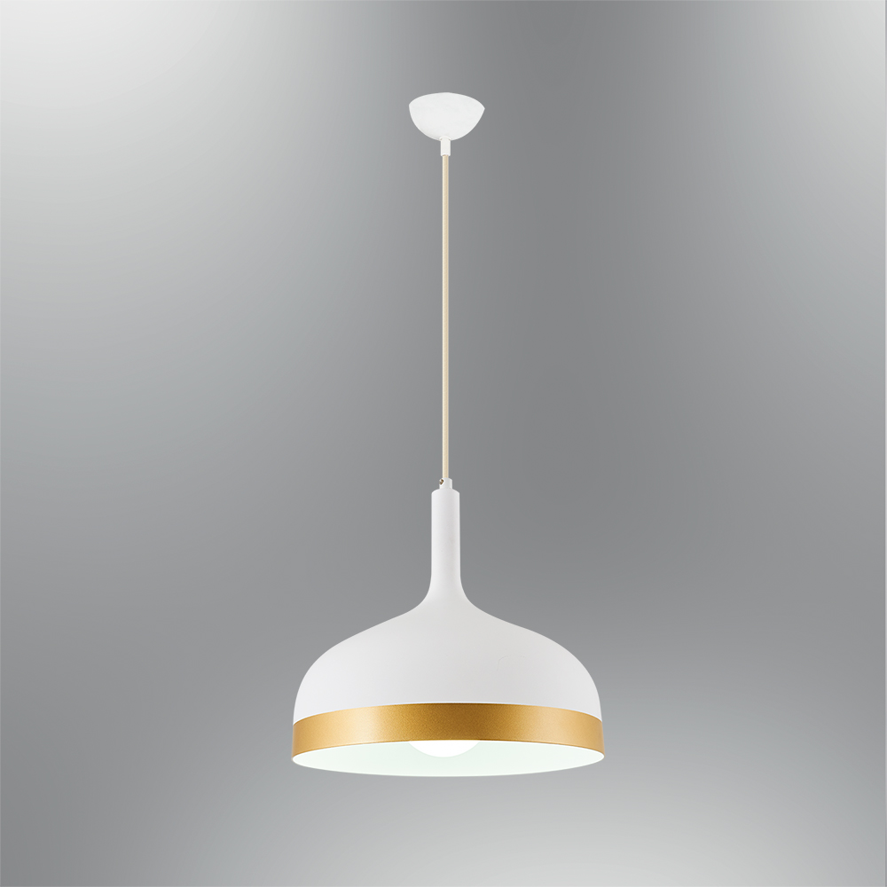 1 Kollu Beyaz-Siyah Metal Avize 30x120 cm — görsel 4