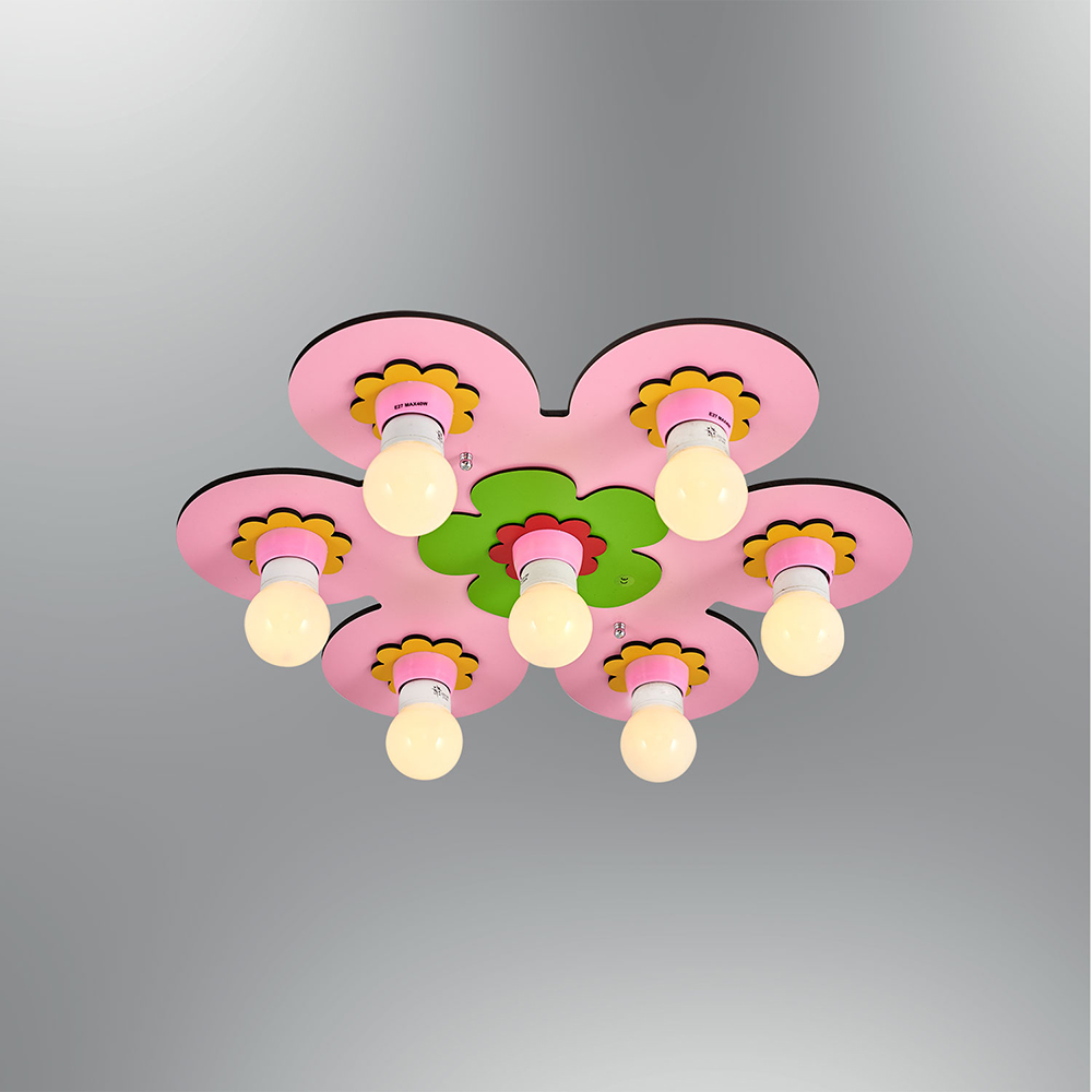 7 Kollu Pembe Akrilik Çocuk Odası Tavan Lambası 50x6 cm 7 Kollu Pembe Akrilik Çocuk Odası Tavan Lambası 50x6 cm