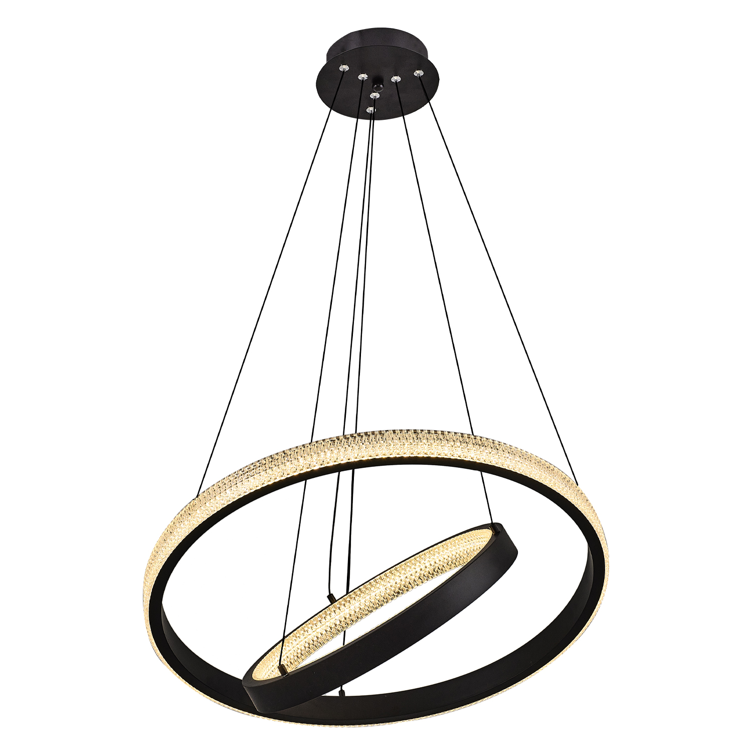 Siyah Akrilik LED Avize 60x120 cm — görsel 2