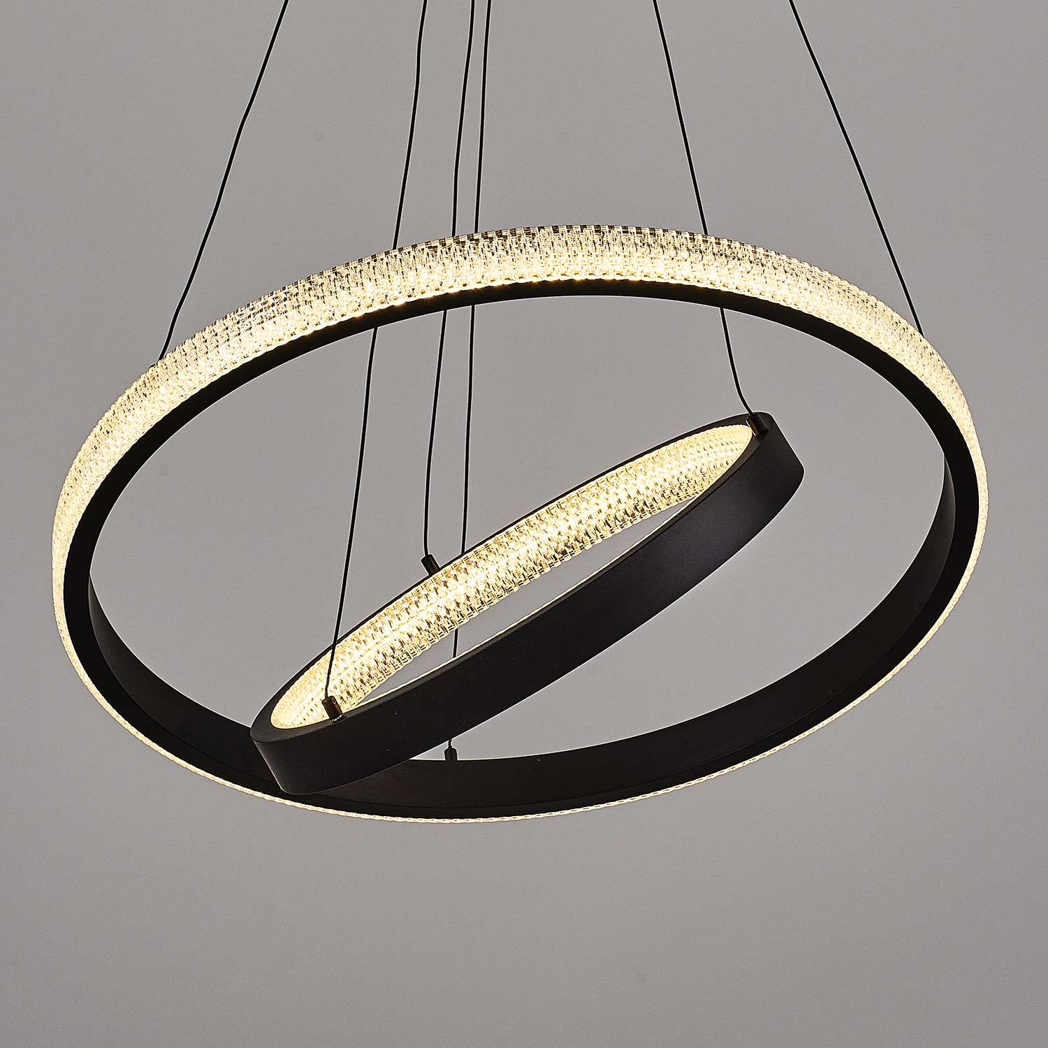 Siyah Akrilik LED Avize 60x120 cm — görsel 3
