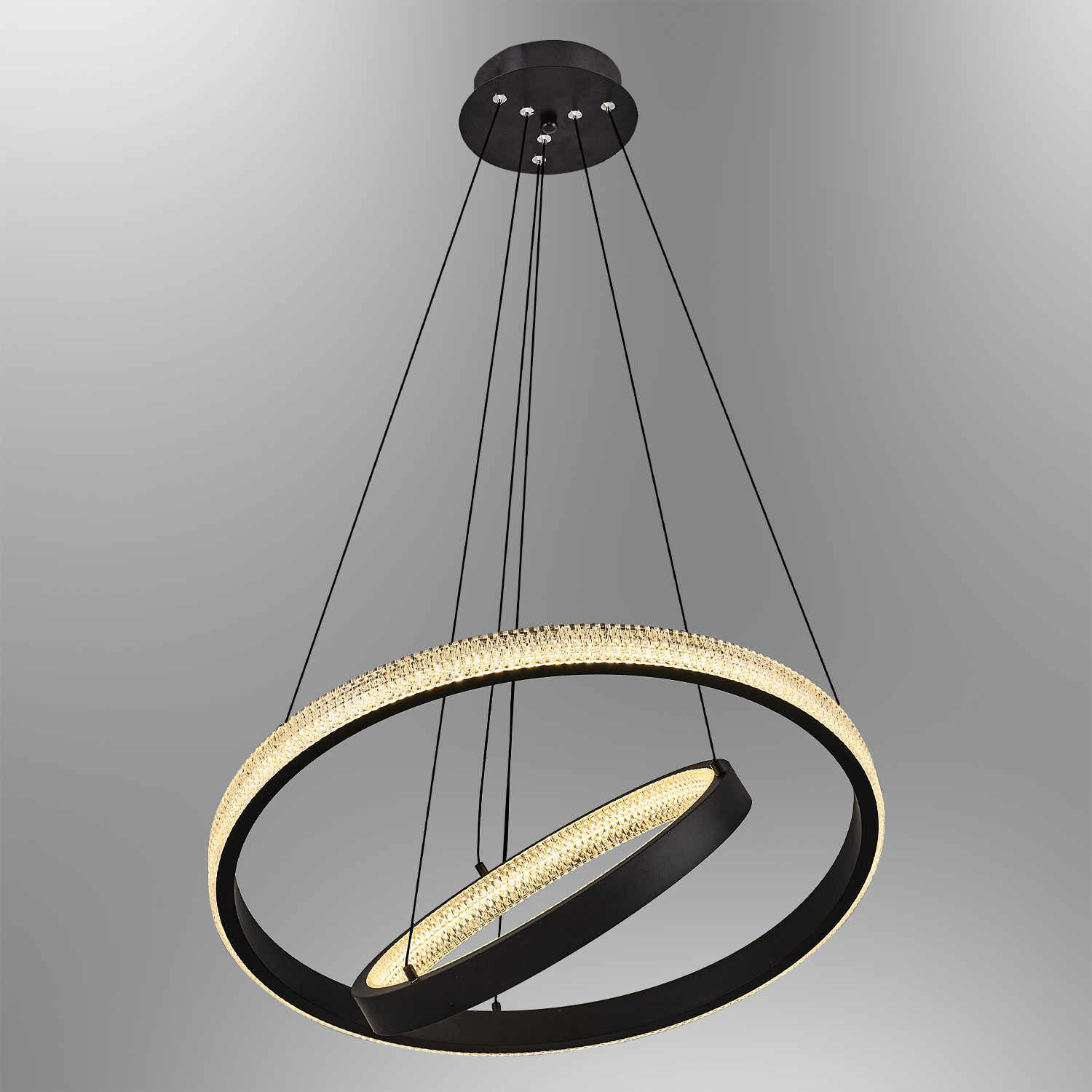 Siyah Akrilik LED Avize 60x120 cm — görsel 4