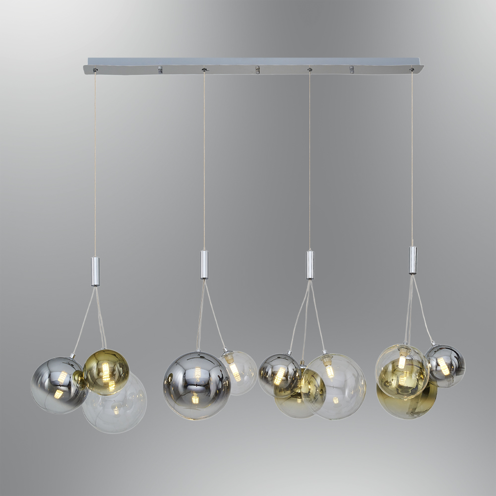12 Arm Glass Chandelier 120x120 cm 12 Kollu Cam Avize 120x120 cm
