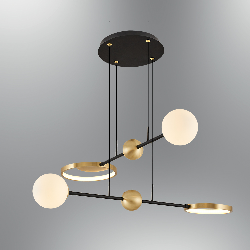 Opal Glass LED Chandelier 82x120 cm (43WATT) Opal Cam LED Avize 82x120 cm (43WATT)