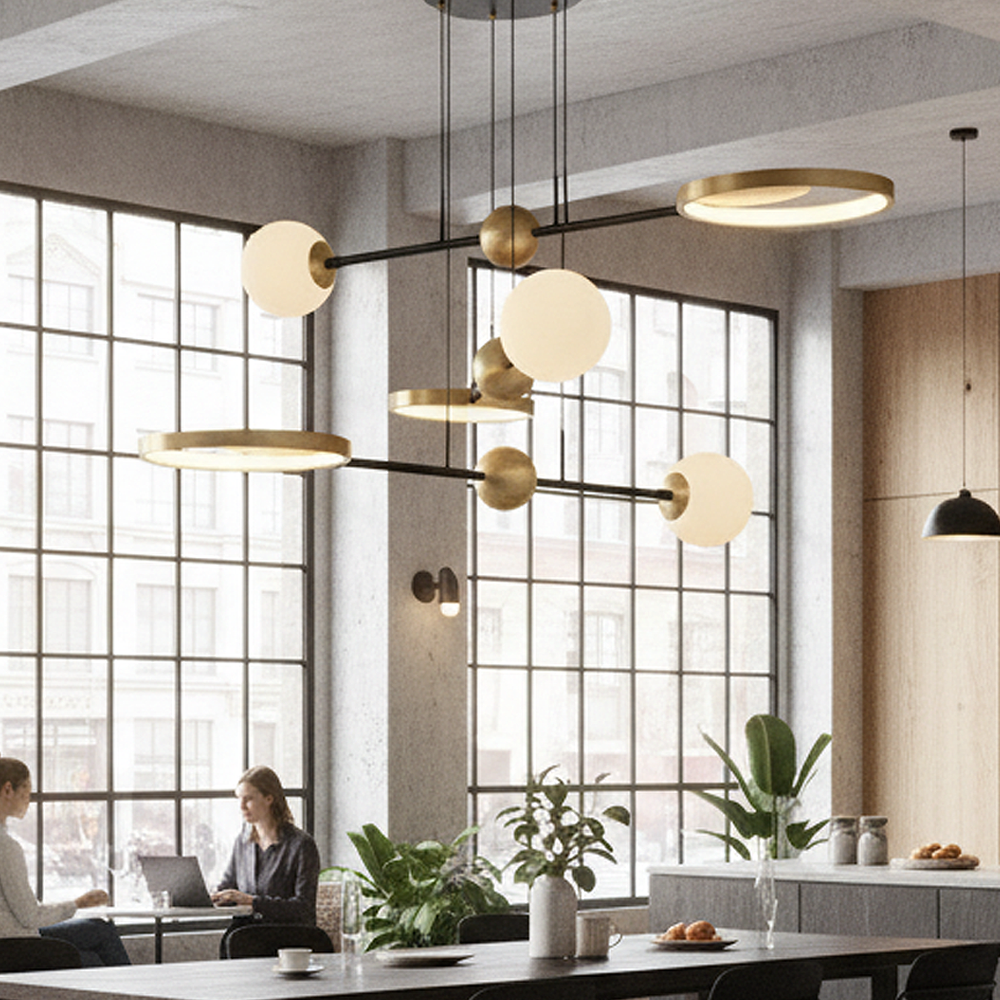 Opal Glass LED Chandelier 120 cm Opal Glass LED Chandelier 120 cm