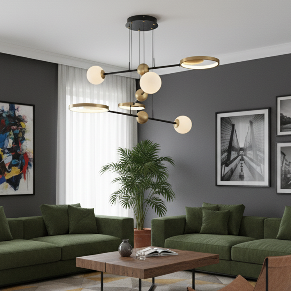 Opal Glass LED Chandelier 120 cm Opal Glass LED Chandelier 120 cm