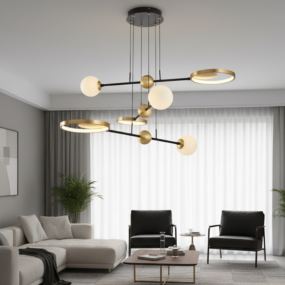 Opal Glass LED Chandelier 120 cm Opal Glass LED Chandelier 120 cm