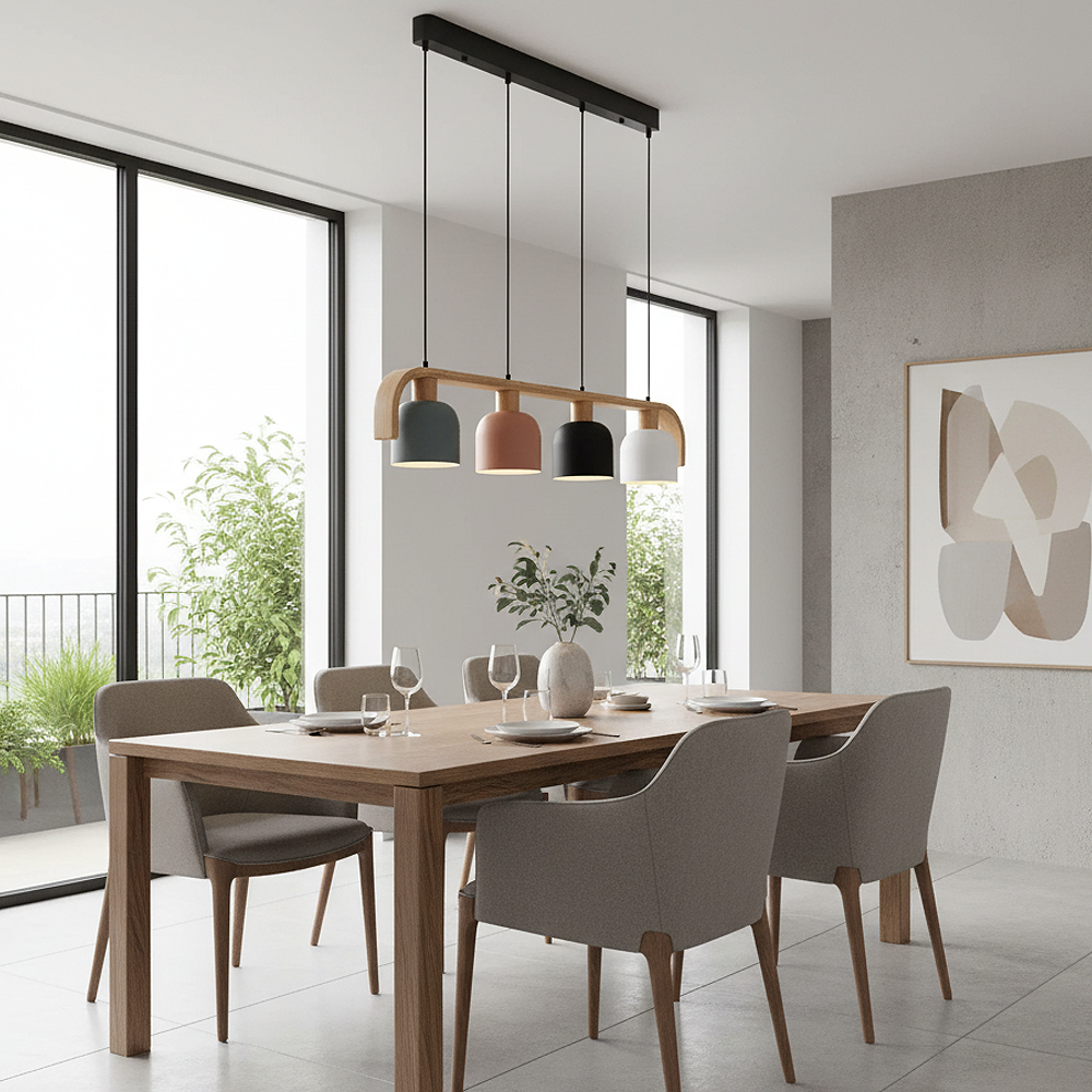 4 Arm Wood Chandelier 98x120 cm 4 Arm Wood Chandelier 98x120 cm