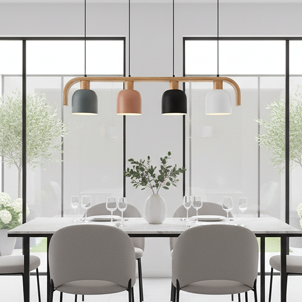 4 Arm Wood Chandelier 98x120 cm 4 Arm Wood Chandelier 98x120 cm