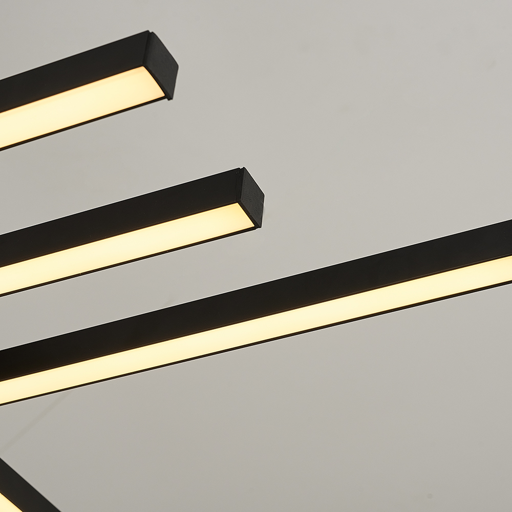 Sarı-Siyah Akrilik LED Plafonyer 90x8 cm — görsel 5