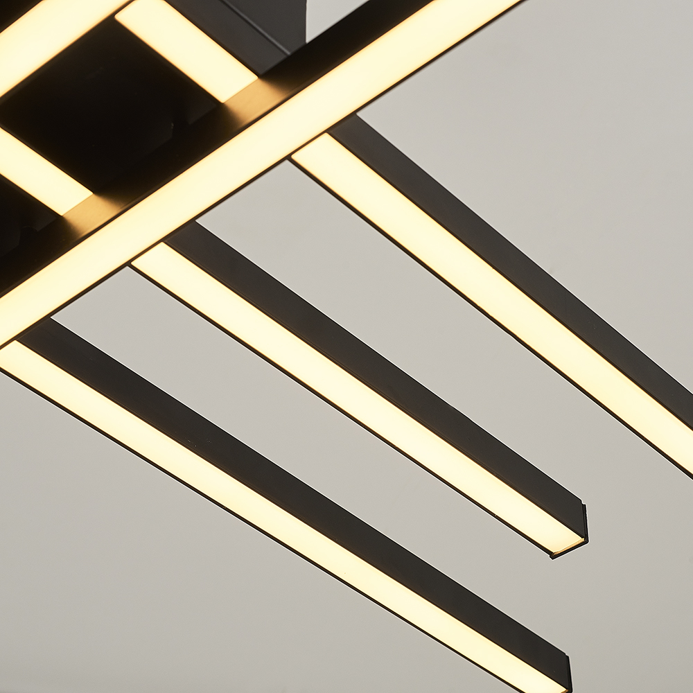 Sarı-Siyah Akrilik LED Plafonyer 90x8 cm — görsel 6