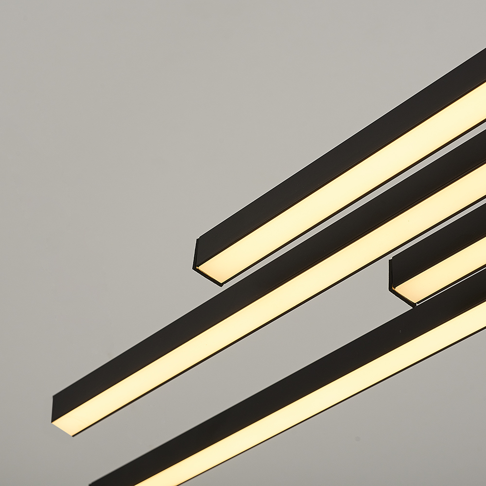 Sarı-Siyah Akrilik LED Plafonyer 120x14 cm — görsel 5