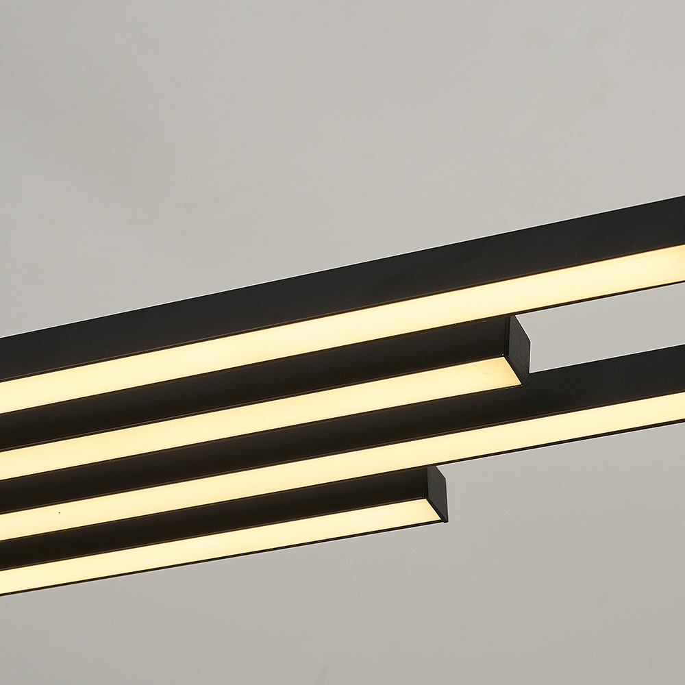 Sarı-Siyah Akrilik LED Plafonyer 120x14 cm — görsel 6