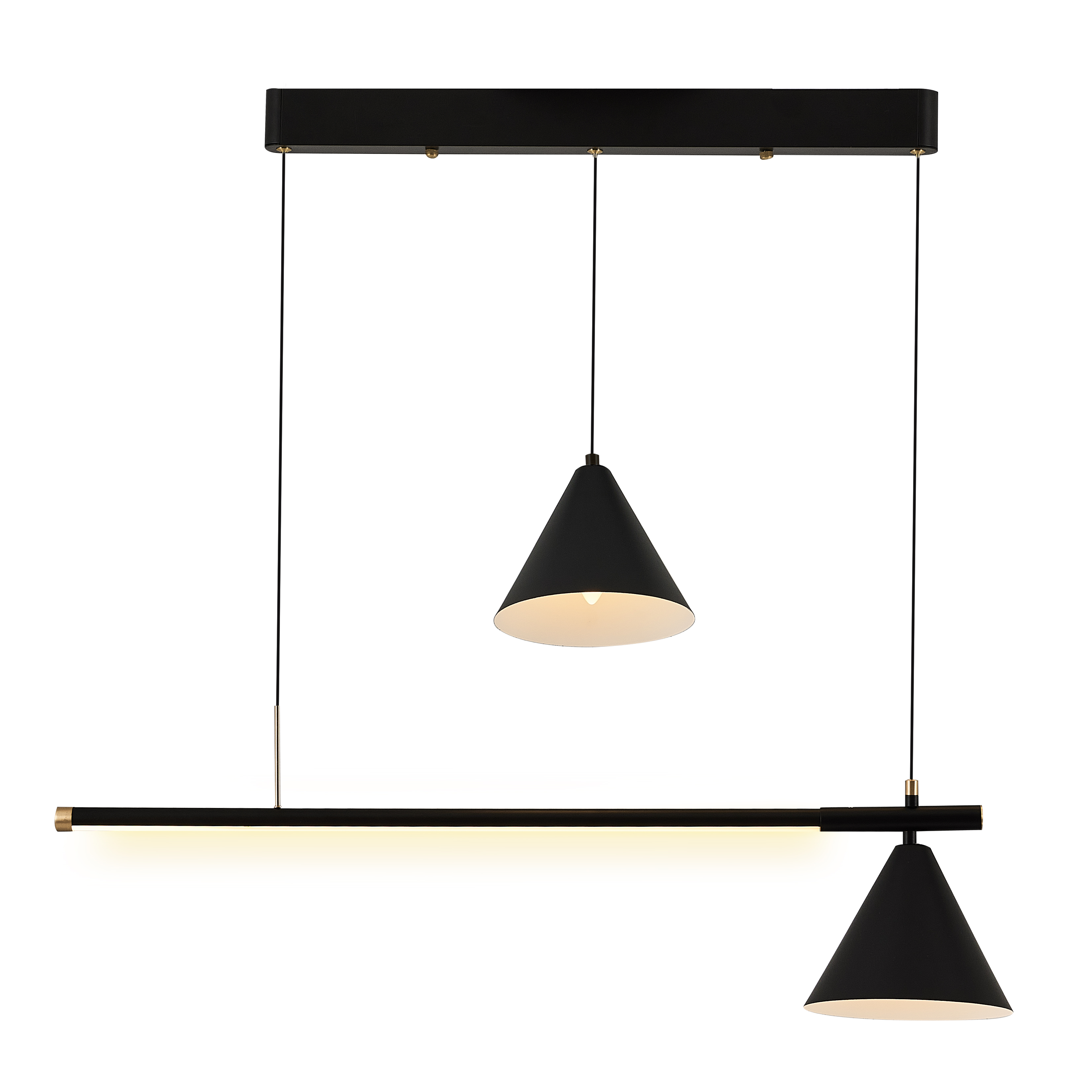Siyah Metal LED Avize 90x120 cm — görsel 2