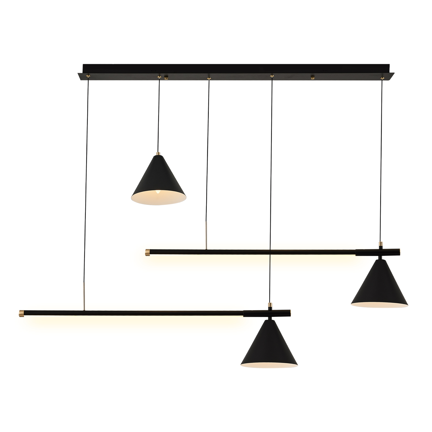 Siyah Metal LED Avize — görsel 2