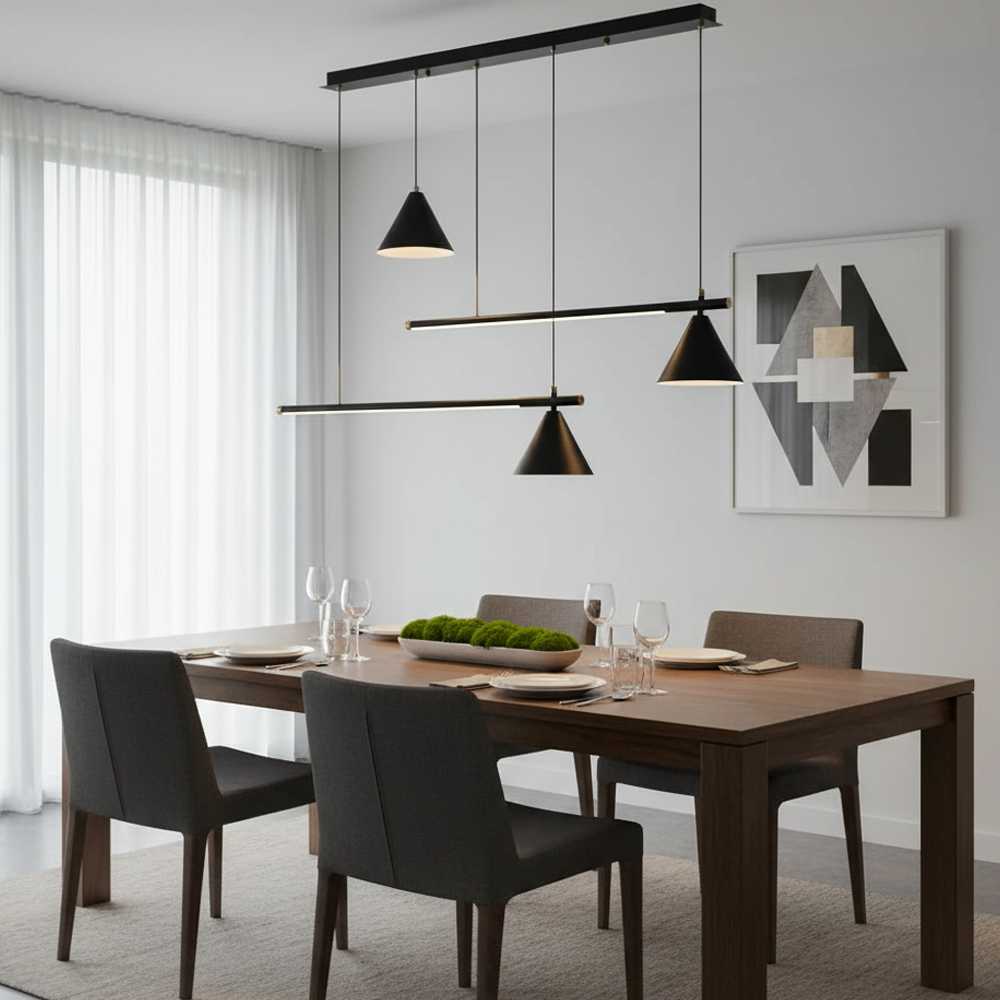 Siyah Metal LED Avize — görsel 4