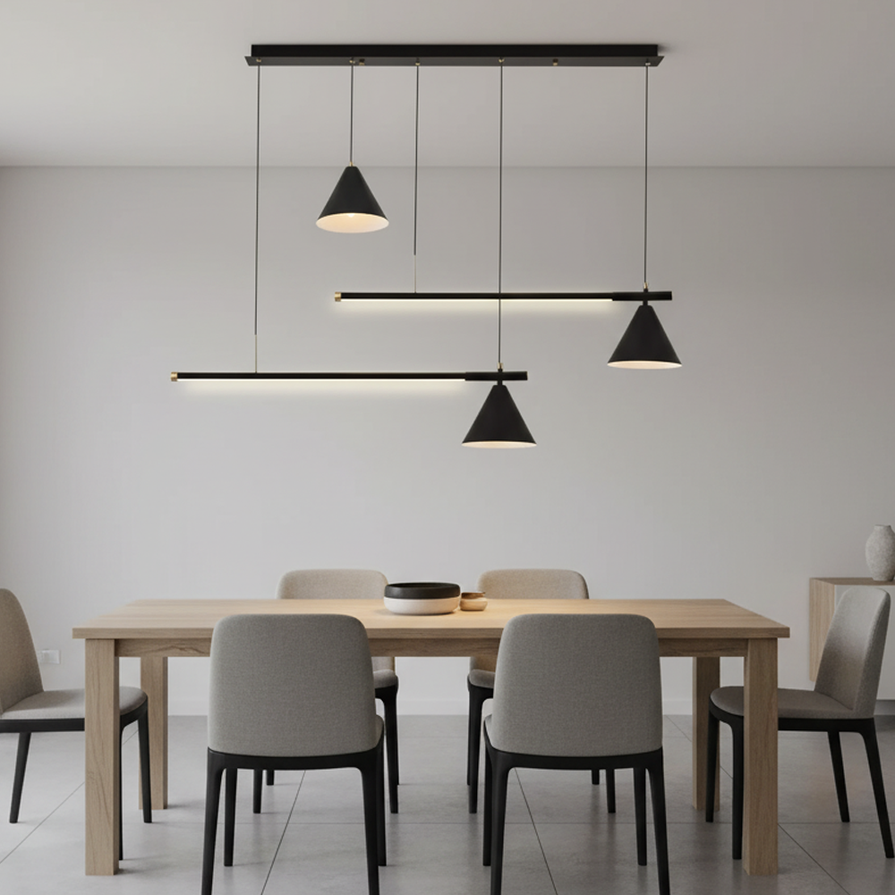 Siyah Metal LED Avize — görsel 8