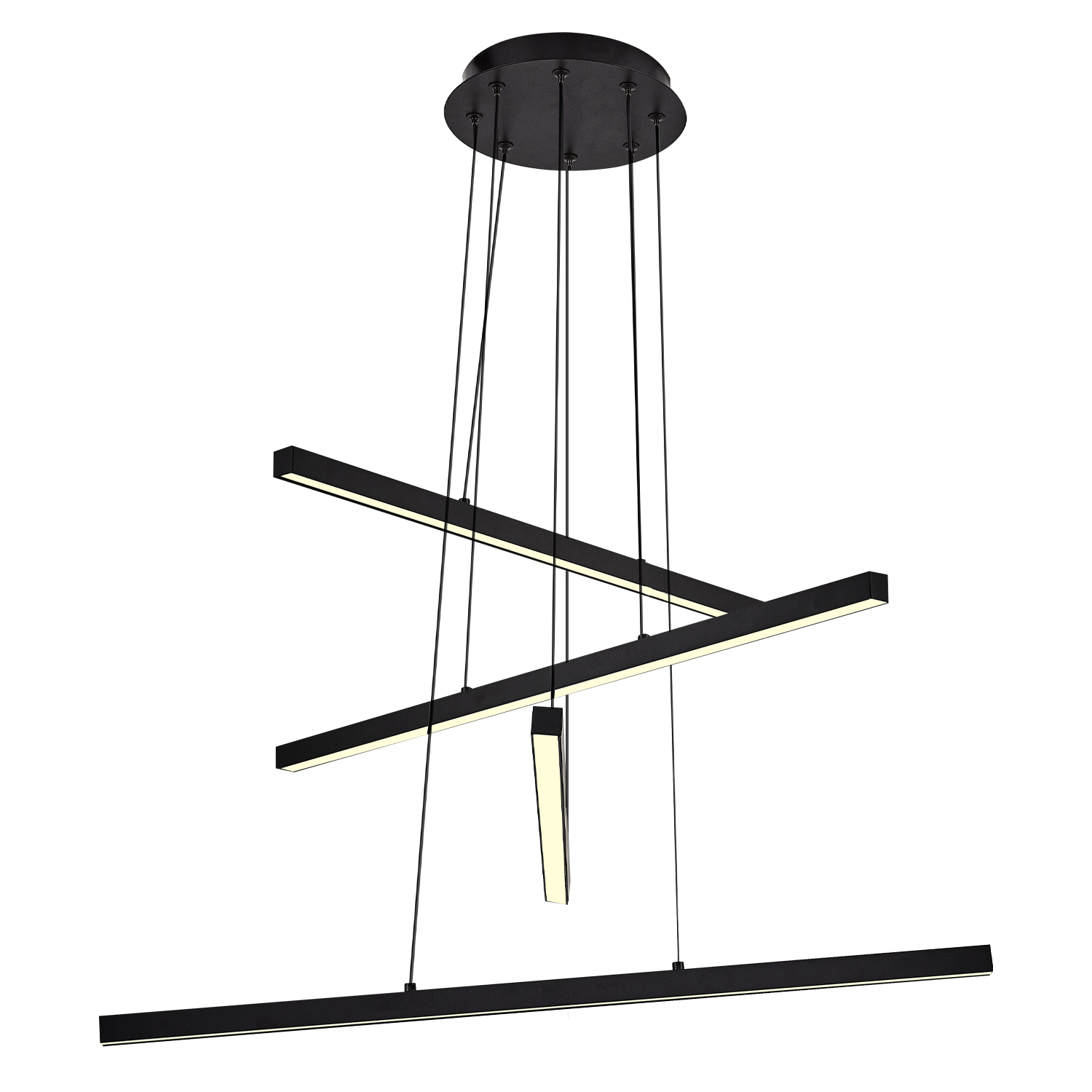 Siyah Akrilik LED Avize 66x120 cm (52w) — görsel 2