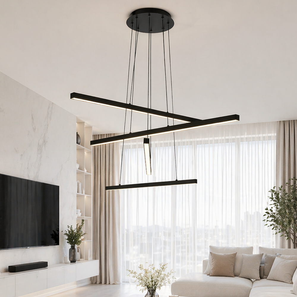 Siyah Akrilik LED Avize 66x120 cm (52w) — görsel 4